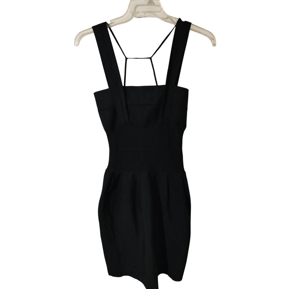5950) Whistles London Black Goth Chic Structured Bodycon Mini Dress UK4/US XS
